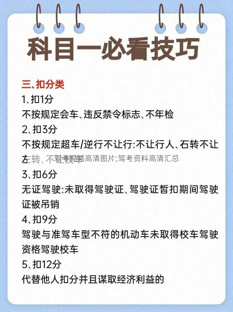 驾考视频高清图片;驾考资料高清汇总