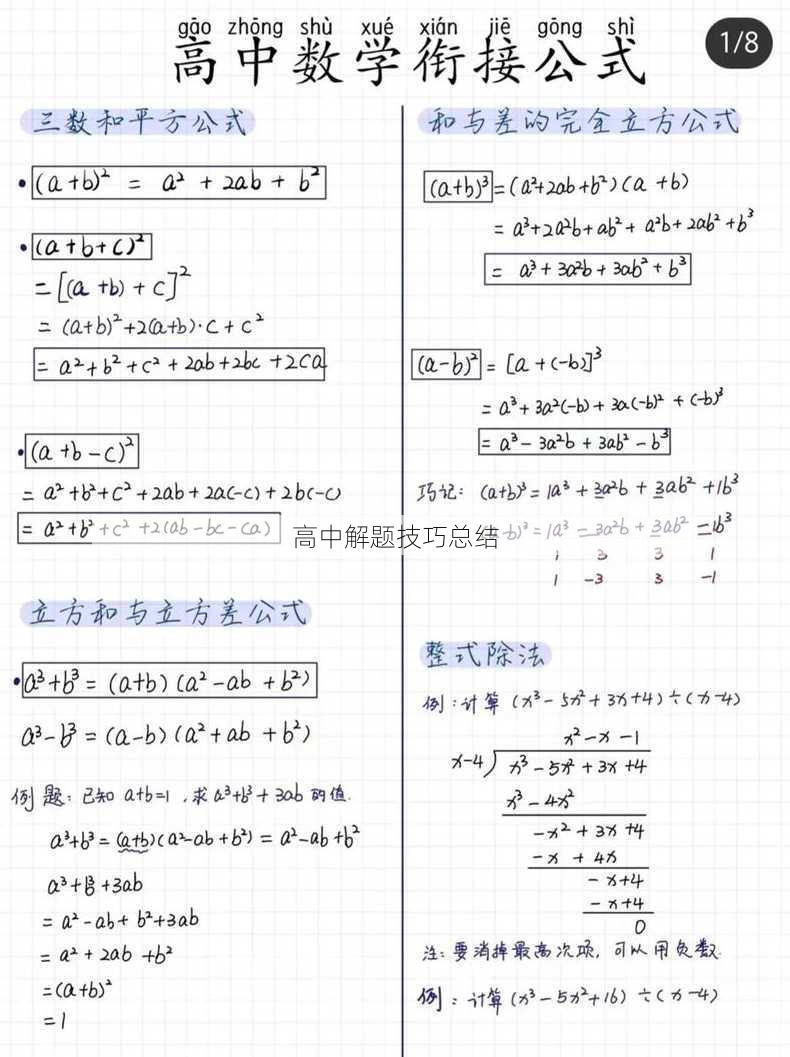 高中解题技巧总结