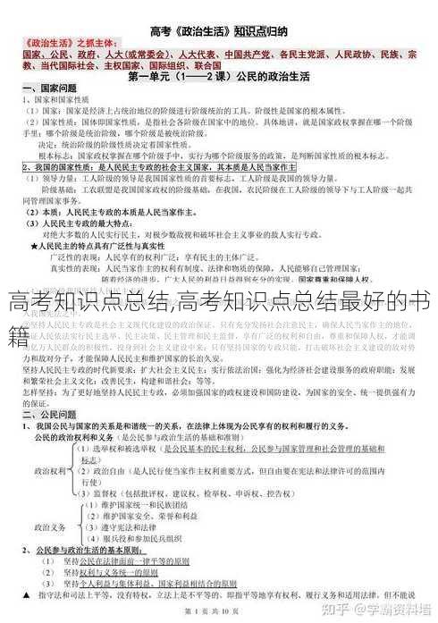 高考知识点总结,高考知识点总结最好的书籍