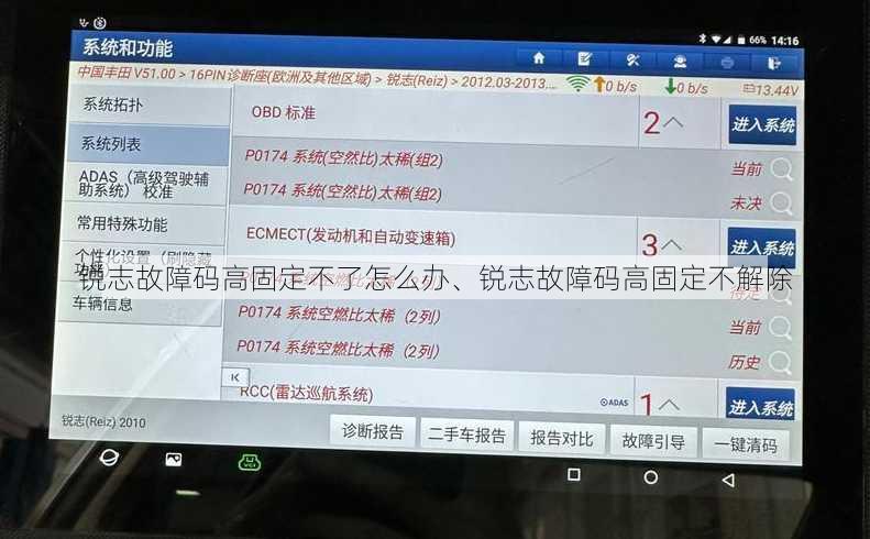 锐志故障码高固定不了怎么办、锐志故障码高固定不解除