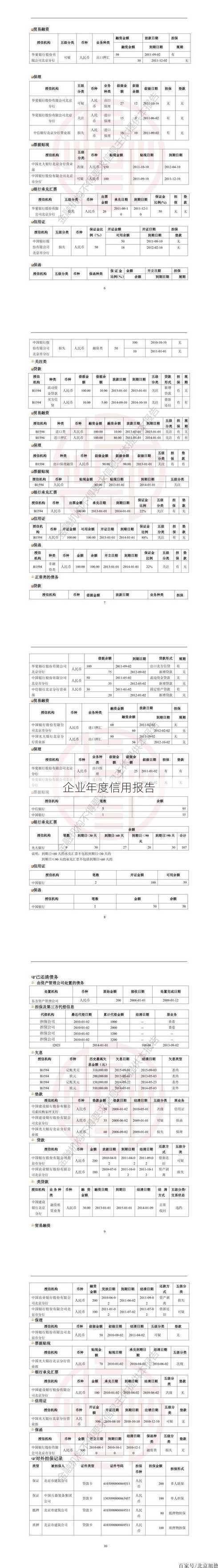 企业年度信用报告