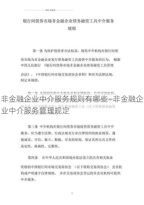 非金融企业中介服务规则有哪些—非金融企业中介服务管理规定