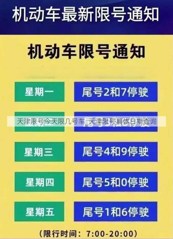 天津限号今天限几号车_天津限号具体日期查询