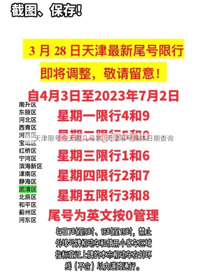 天津限号今天限几号车_天津限号具体日期查询