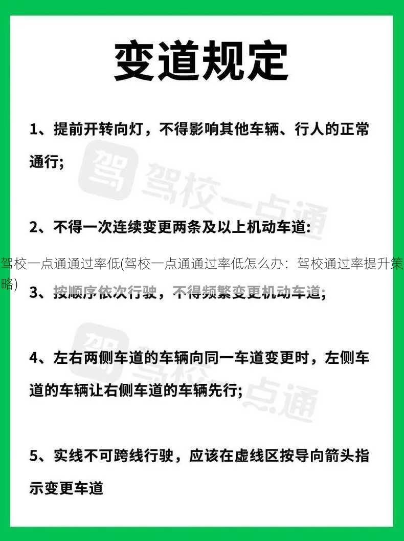 驾校一点通通过率低(驾校一点通通过率低怎么办：驾校通过率提升策略)