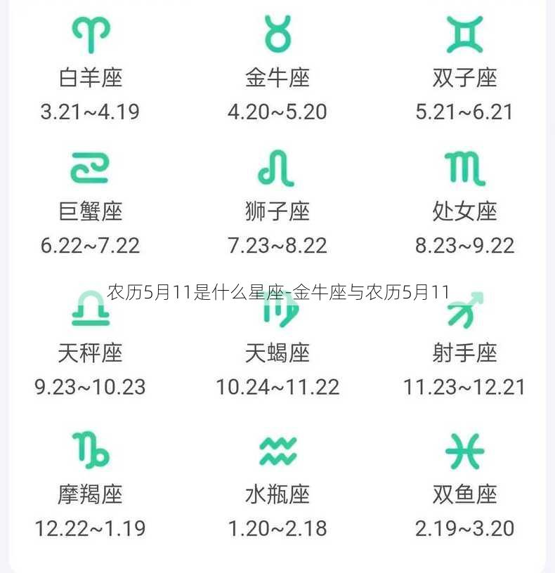 农历5月11是什么星座-金牛座与农历5月11