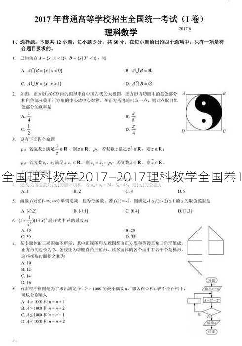 全国理科数学2017—2017理科数学全国卷1