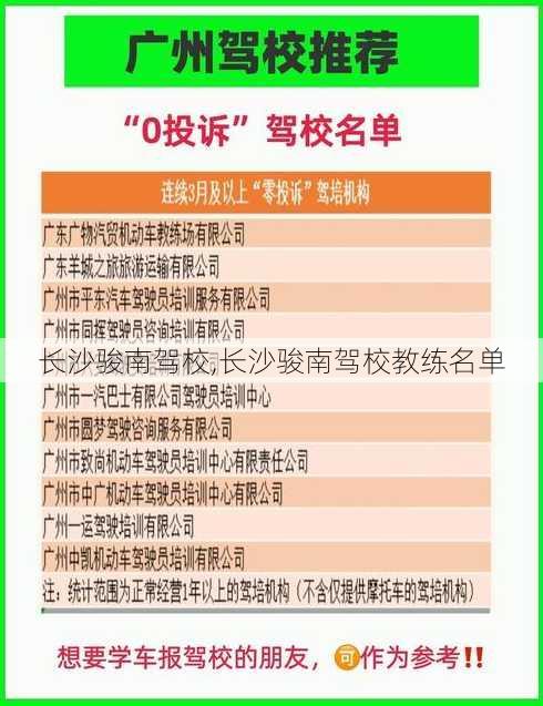 长沙骏南驾校,长沙骏南驾校教练名单