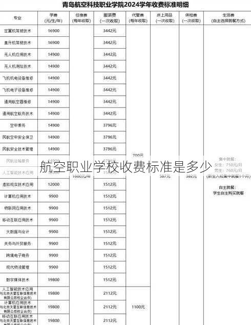 航空职业学校收费标准是多少