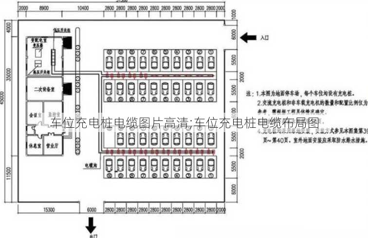 车位充电桩电缆图片高清;车位充电桩电缆布局图