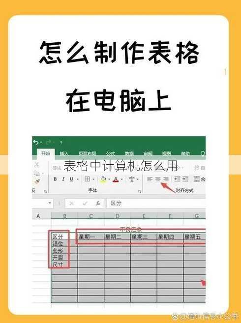 表格中计算机怎么用