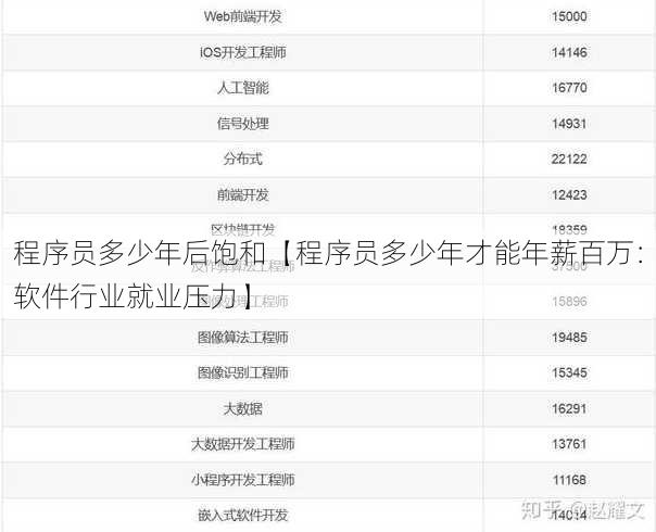 程序员多少年后饱和【程序员多少年才能年薪百万：软件行业就业压力】
