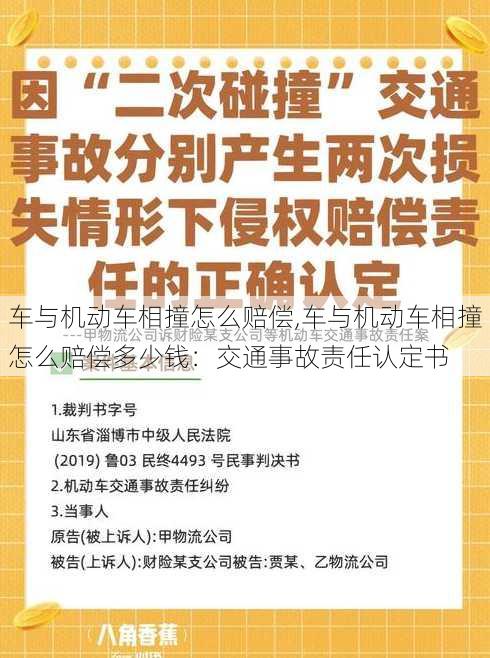 车与机动车相撞怎么赔偿,车与机动车相撞怎么赔偿多少钱：交通事故责任认定书