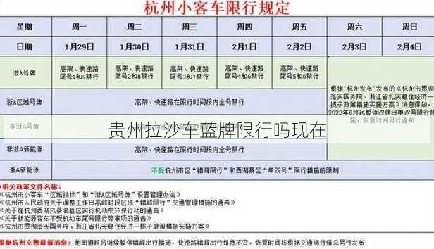 贵州拉沙车蓝牌限行吗现在