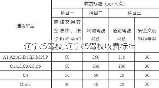 辽宁c5驾校;辽宁c5驾校收费标准