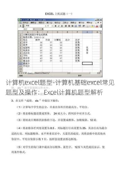 计算机excel题型-计算机基础excel常见题型及操作：Excel计算机题型解析