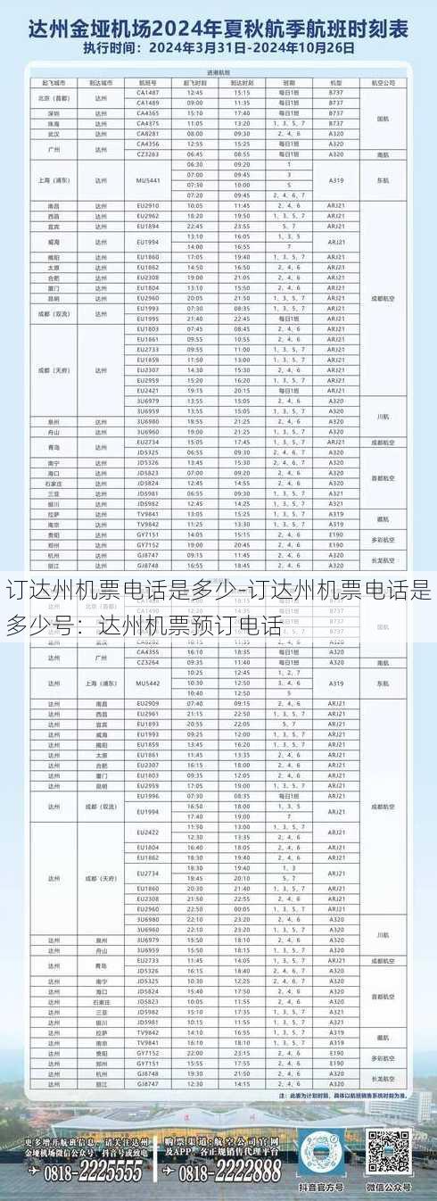 订达州机票电话是多少-订达州机票电话是多少号：达州机票预订电话