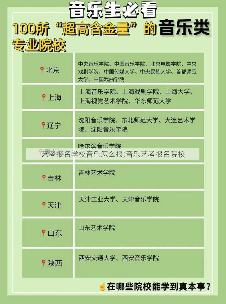 艺考报名学校音乐怎么报;音乐艺考报名院校