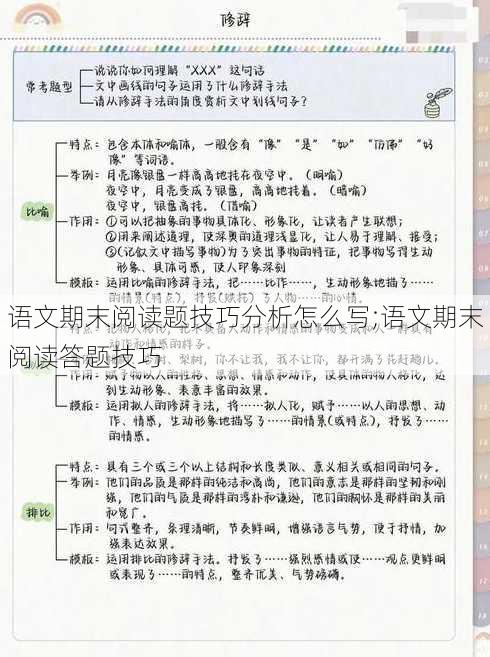 语文期末阅读题技巧分析怎么写;语文期末阅读答题技巧