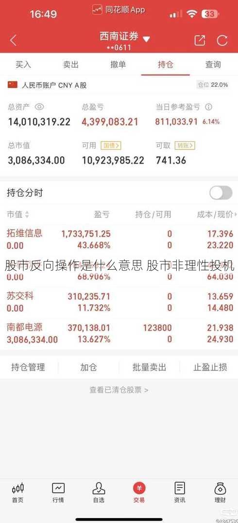 股市反向操作是什么意思 股市非理性投机