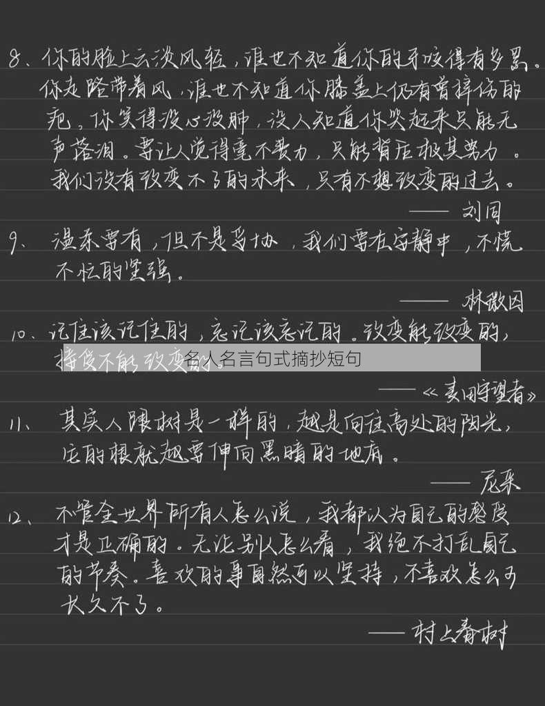 名人名言句式摘抄短句