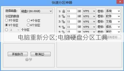 电脑重新分区;电脑硬盘分区工具