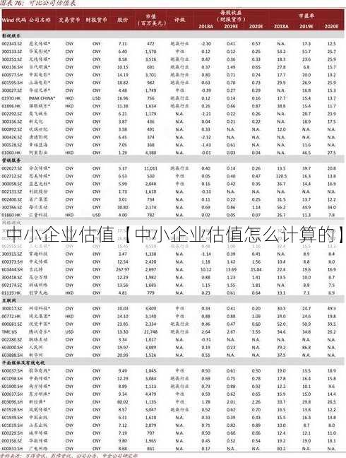 中小企业估值【中小企业估值怎么计算的】