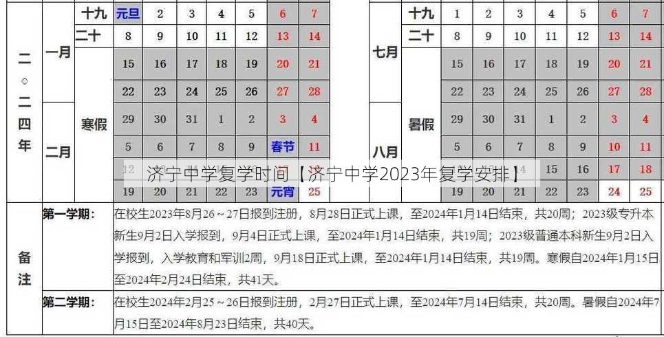 济宁中学复学时间【济宁中学2023年复学安排】