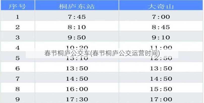 春节桐庐公交车(春节桐庐公交运营时间)