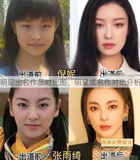 明星出名作品对比图、明星成名作对比分析