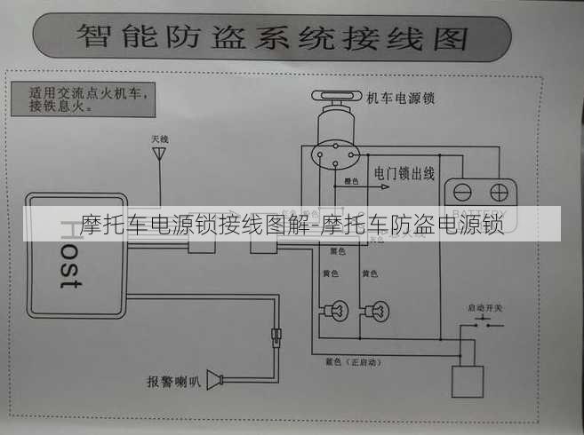 摩托车电源锁接线图解-摩托车防盗电源锁