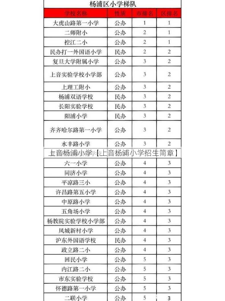 上音杨浦小学【上音杨浦小学招生简章】