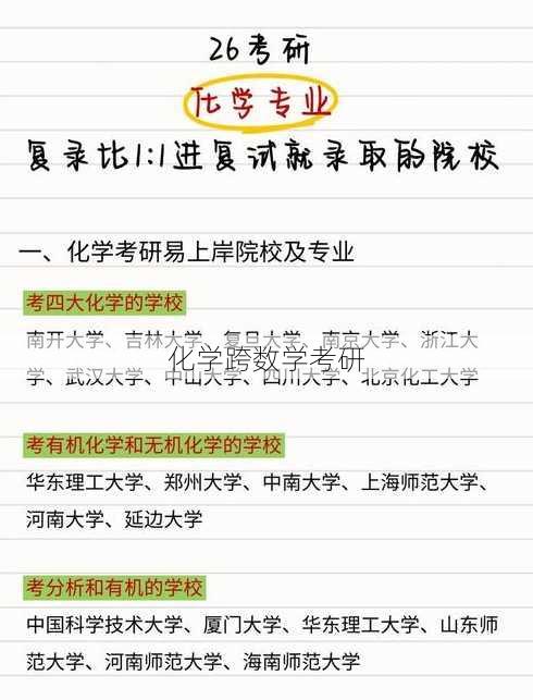 化学跨数学考研