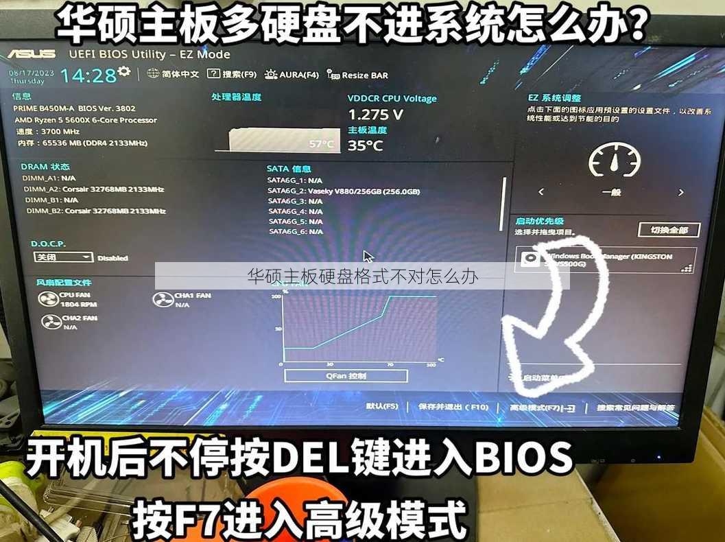 华硕主板硬盘格式不对怎么办