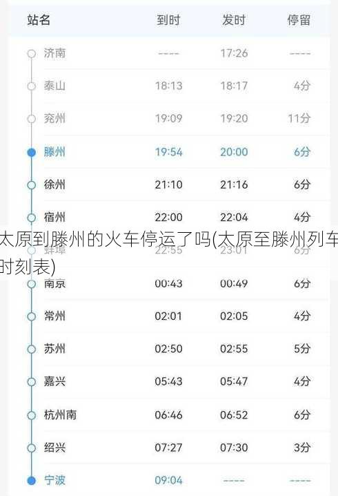 太原到滕州的火车停运了吗(太原至滕州列车时刻表)