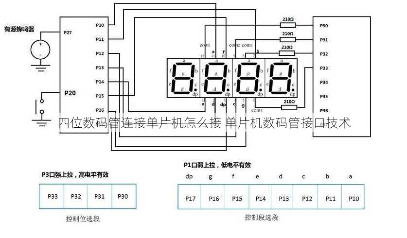 四位数码管连接单片机怎么接 单片机数码管接口技术