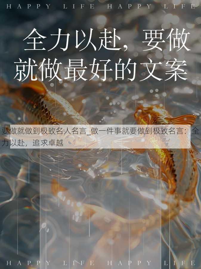 要做就做到极致名人名言_做一件事就要做到极致名言：全力以赴，追求卓越