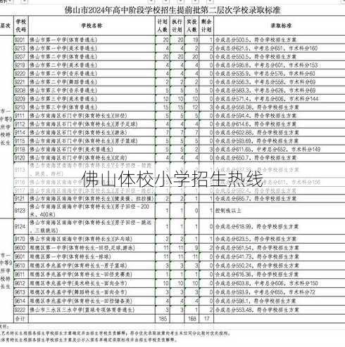 佛山体校小学招生热线